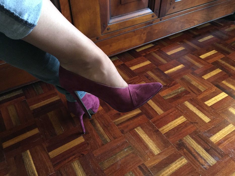 Sapatos de Senhora - OSMOSE (Paris) - Salto Alto Camurça Bordeaux