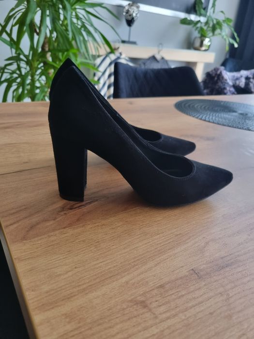 Buty damskie Ryłko,czarne,welur rozm.35-stan idealny