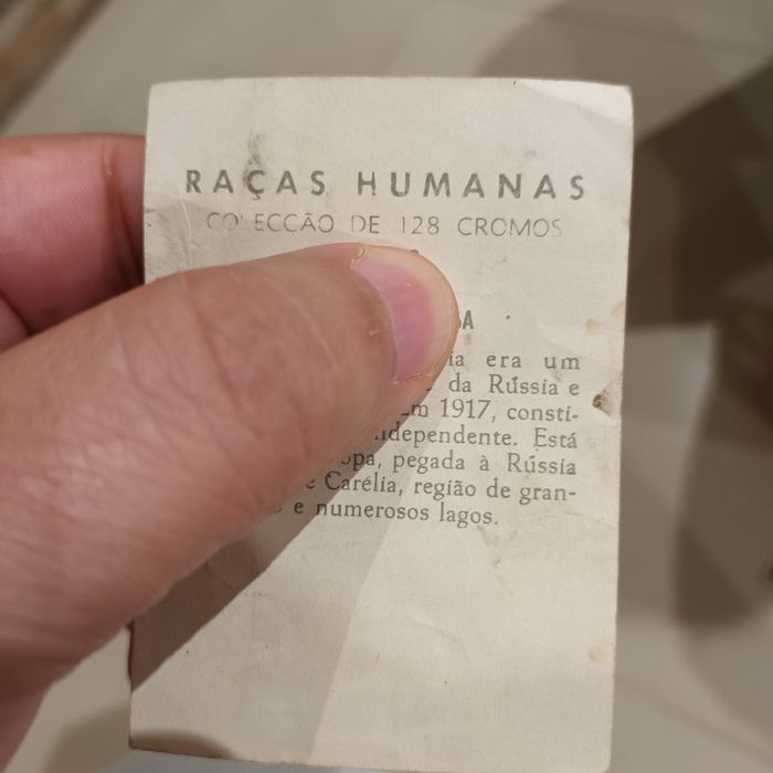 Raças humanas cromos antigos