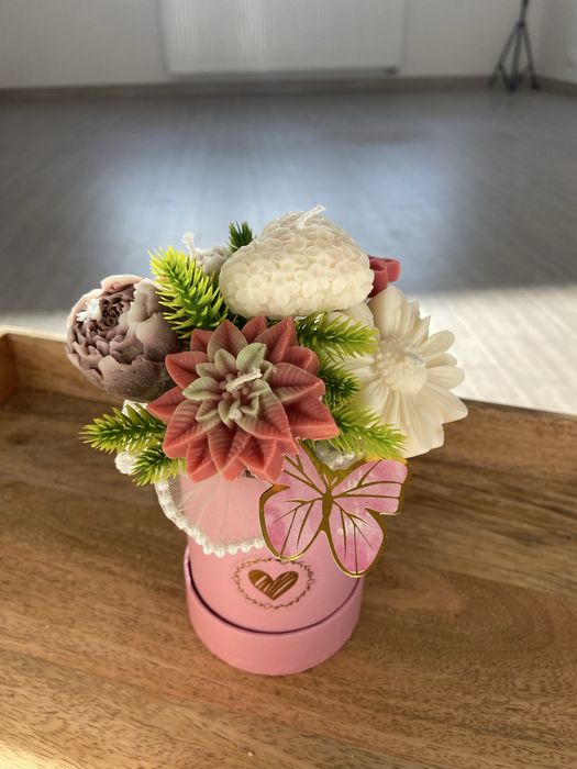 Świece sojowe w boxie flowerbox swieca swieczki świeczki sojowe