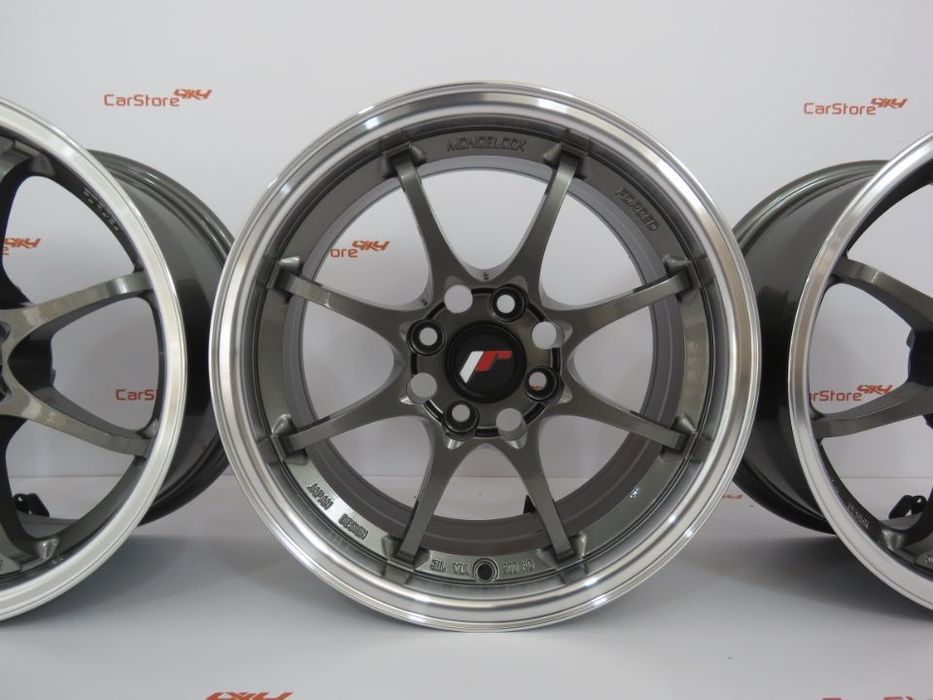 Jantes Japan Racing JR5 15x7 ET35 4x100 Gun Metal w/Machined Lip