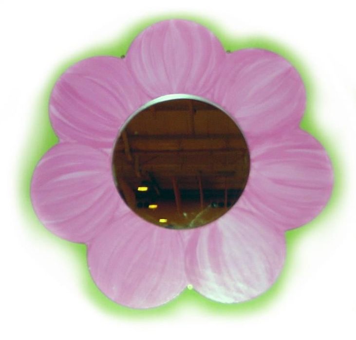 Espelho flor pintado à mão (60x60)