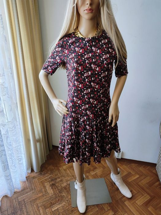 H&M sukienka w kwiaty falbaniasta 36 romantyczna lekka na co dzień