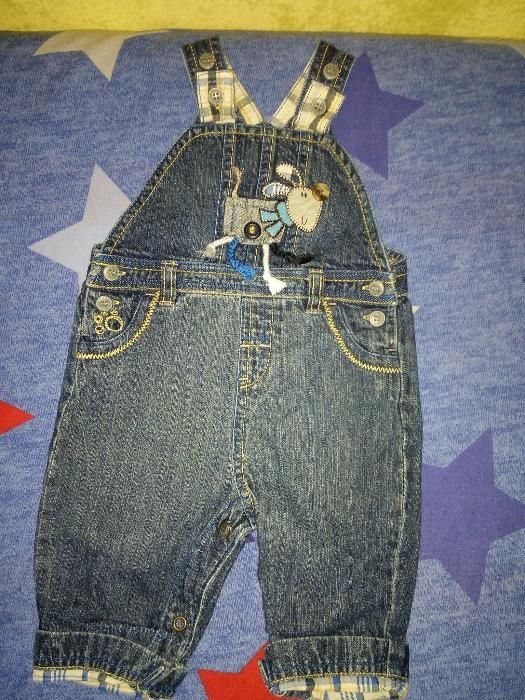 Комбинезон джинсовый NEXT 0-6 мес + бодики в подарок