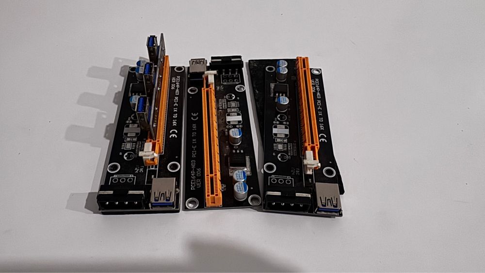 Risers PCIe para GPU ou mineração (3 unidades)