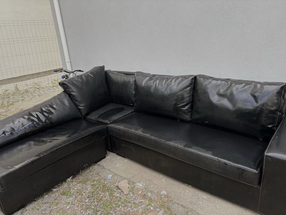 Sofa pele preto