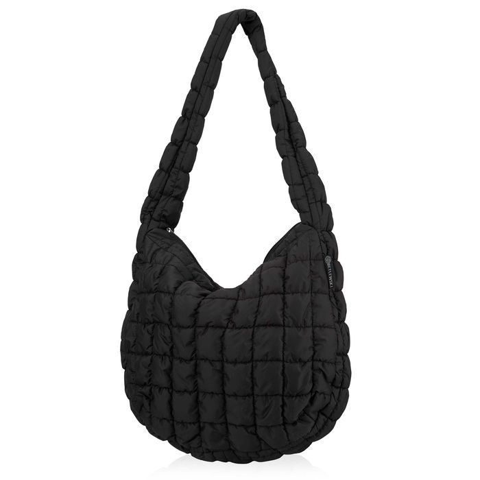 Torebka Damska Pikowana CLOUDY BETLEWSKI Czarna Pojemna A4 Na Ramię