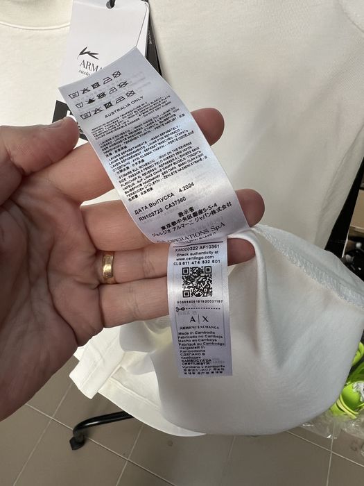 Футболка чоловіча Armani Exchange Logo Tape Tee Oversize | Оригінал (L; 2XL)