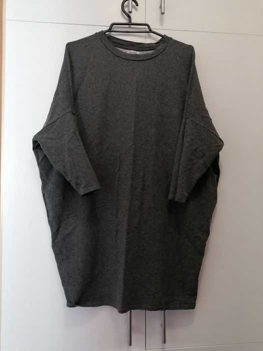 Tunika, sweter Pull & Bear S szara sukienka codzienna