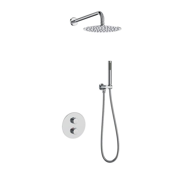 Conjunto duche encastrado cromado
