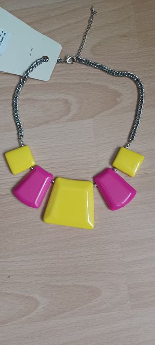 Naszyjnik żółto bordowy