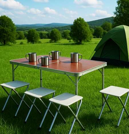 Стол складной, раскладной со стульями .Для дачи,сада,похода, кемпинга