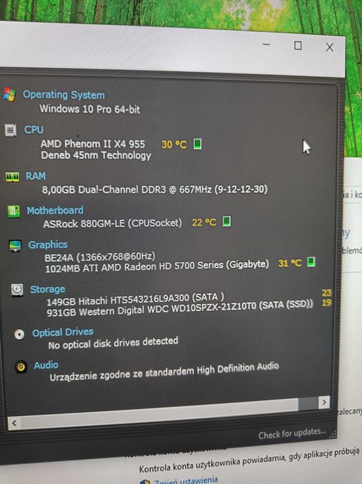 Komputer PC AMD Phenom II X4 955, Win 10 Pro, 8GB, SSD 1 TB, ATI Radeon 1 GB
