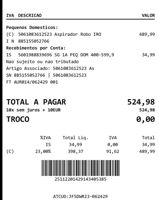 Irobot Roomba Plus 505