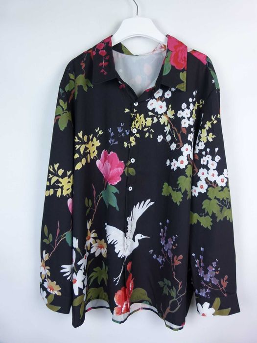 Luźna koszula w kwiaty żurawie 3XL / 50 - 52