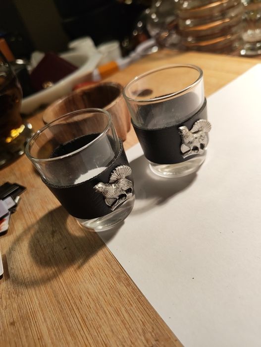 Kieliszki myśliwskie 2szt z głuszcem.