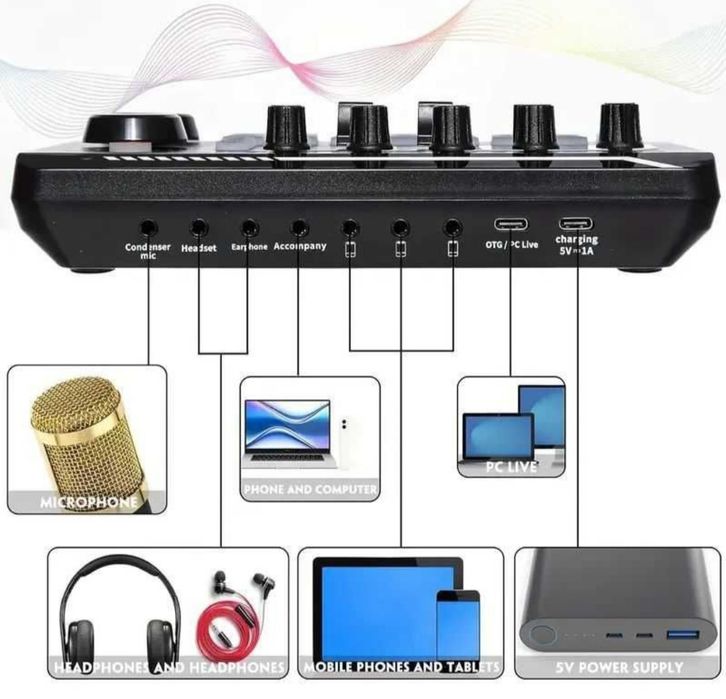 Karta dźwiękowa bluetooth mikser zewnętrzna usb