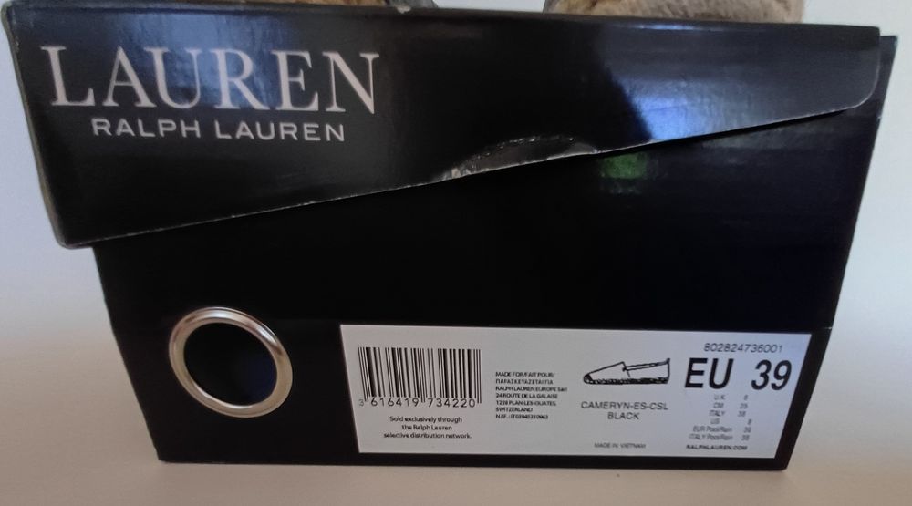 LAUREN Ralph Lauren ESPADRYLE damskie skórzane 39 IDEALNE
