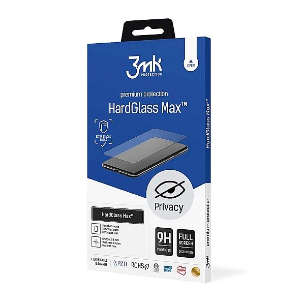 Szkło 9H prywatyzujące 3mk HardGlass Max Privacy™ na iPhone Xs