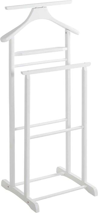 HAKU – stojak na ubrania „niemy służący” z litego drewna 47 × 36 × 102 cm, biały