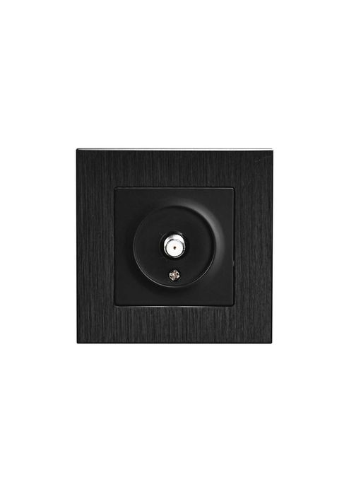 VIPLAST Gniazdo antenowe SAT podtynkowe z ramką aluminiową Czarne