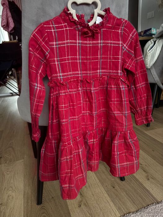 Sukienka świąteczna w kratkę smyk r 110