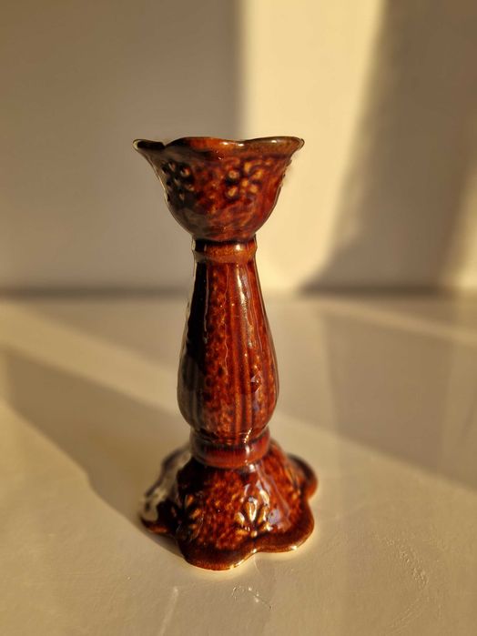 Ceramiczny świecznik z okresu PRL vintage