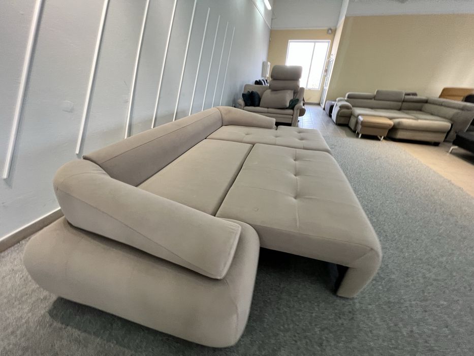 Новий кутовий розкладний диван велюр з нішею