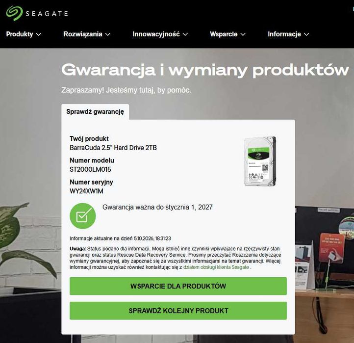 Dysk Seagate Barracuda 2TB 2,5" (ST2000LM015) /gwarancja