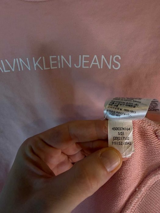 Bluza Calvin klein różowa z dużym logiem XL