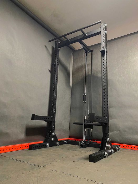 HALF RACK 80x80x3 + wyciąg góra dół + belki + haki / klatka siłownia