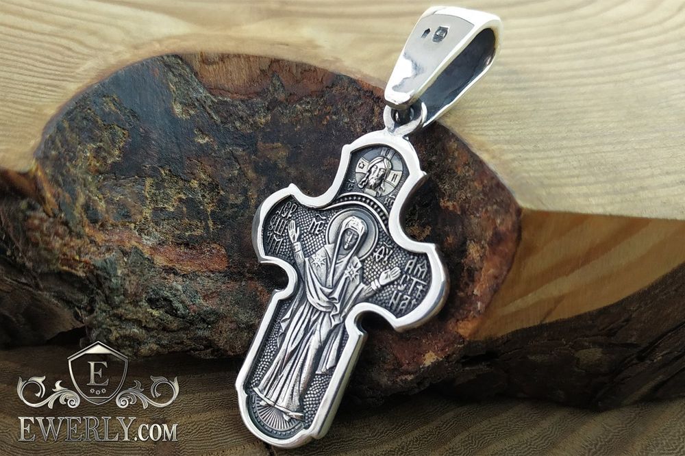 Серебряный нательный крестик 925 пробы. Нерушимая стена. Срібний хрест