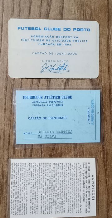 Cartões de sócio antigos