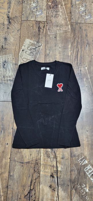 Ami czarny longsleeve long damski bawełna premium bluzka S