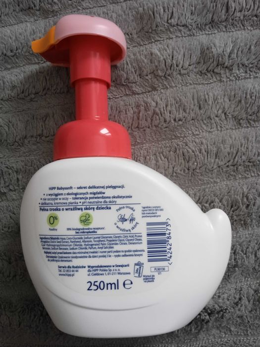 Hipp Baby Sanft Sensitive pianka d/mycia twarzy i rąk kaczuszka 250ml