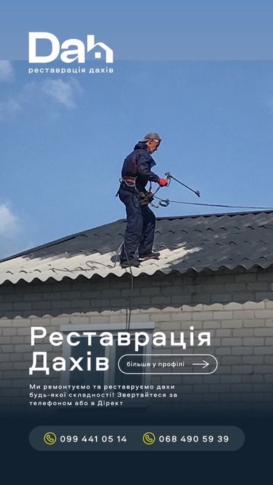 Фарбування дахів,  терміновий ремонт.