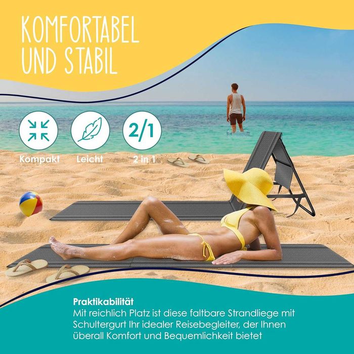 Nowy leżak plażowy / leżaki / leżanka / mata / KESSER !9123!