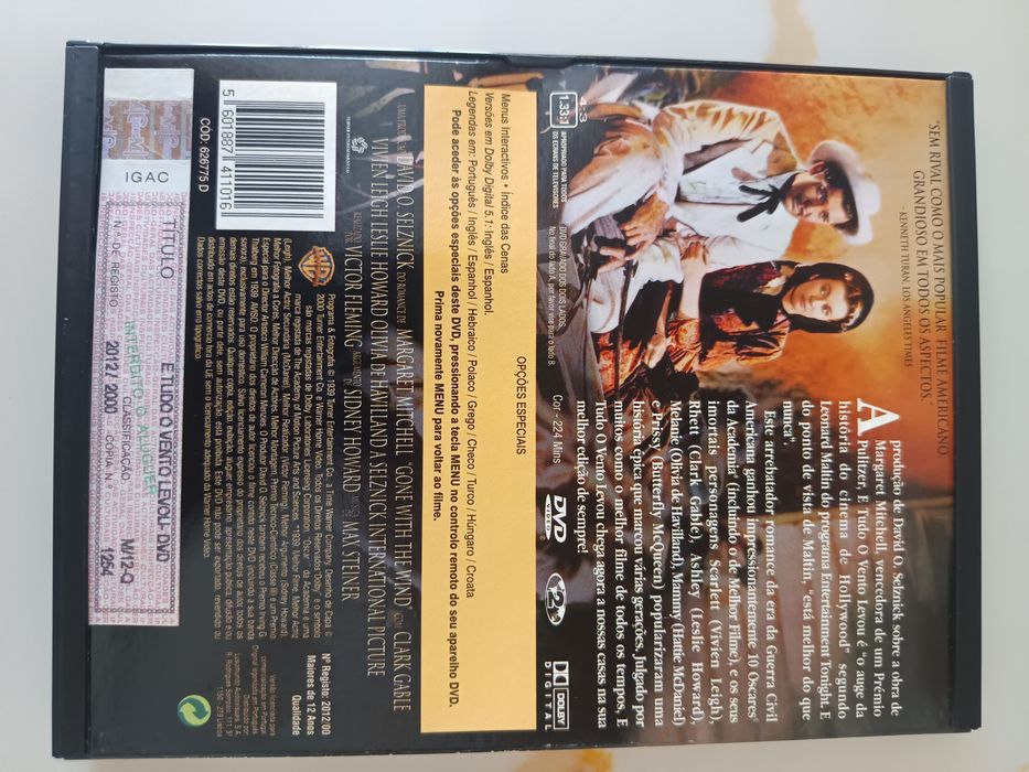 DVD e tudo o vento levou