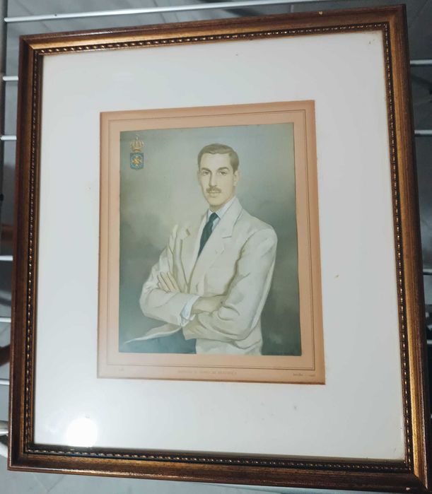 Quadro Retrato Duque de Bragança D. Duarte Nuno | Cópia Eduardo Malta