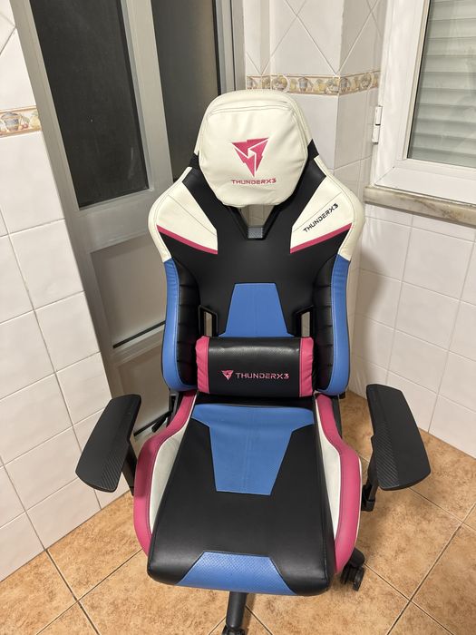 ThunderX3 Cadeira Gaming Rosa Preta Branca Azul