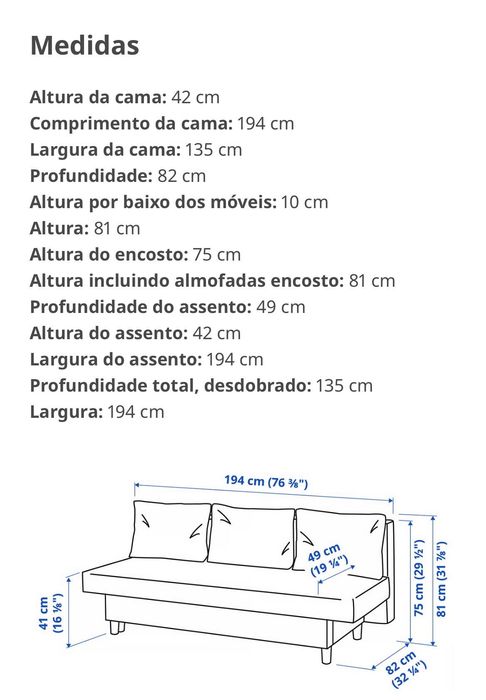 Sofá cama em ótimo estado de uso