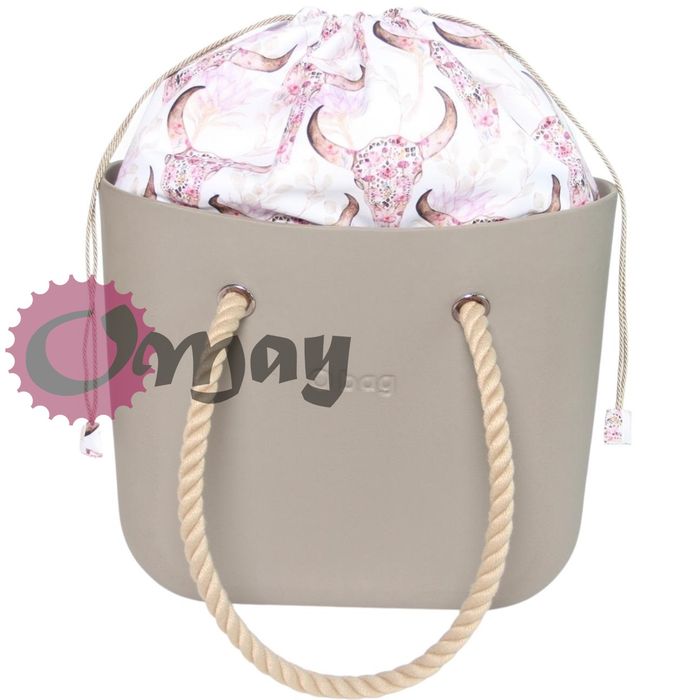 Piaskowy organizer do OBAG MINI worek kwiaty 2 kieszenie komin OMAY