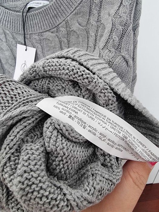 Camisola cinzenta de malha Stradivarius, tam XS - nova com etiqueta