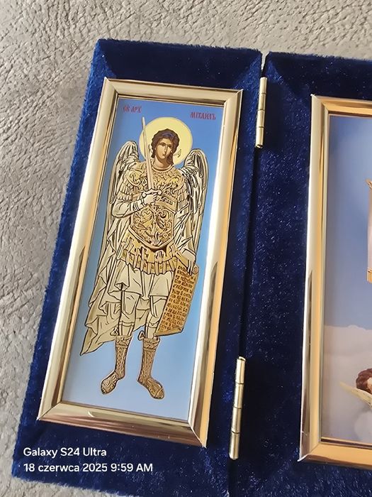 Ikona TRYPTYK prawosławny ARCHANIOŁ Michał i Gabriel. MB POKROW