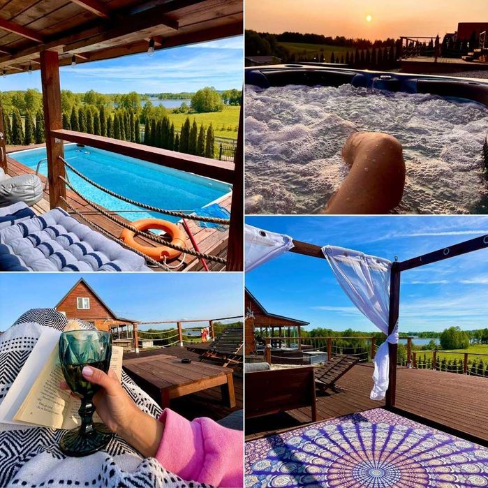 Domek z Basenem Mazury - dom do wynajęcia na wyłączność | jacuzzi i sauna w cenie | nad jeziorem | Wolny długi weekend 4-7.06