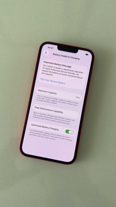 Apple iPhone 14 128GB 79% Versão E-sim "vermelho" + cabo e capa de proteção