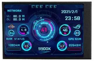 LCD Tela secundária computador Display CPU GPU RAM USB NOVO