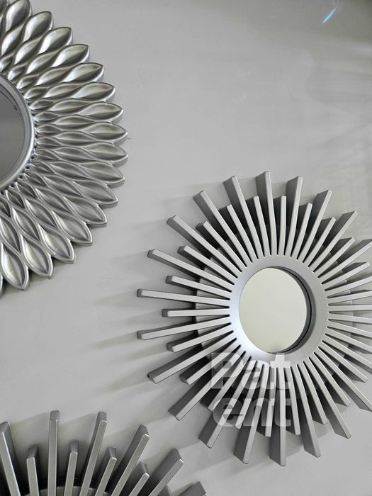 Lustra zestaw 3 luster w srebrnych ramkach do domu na ścianę dekoracja