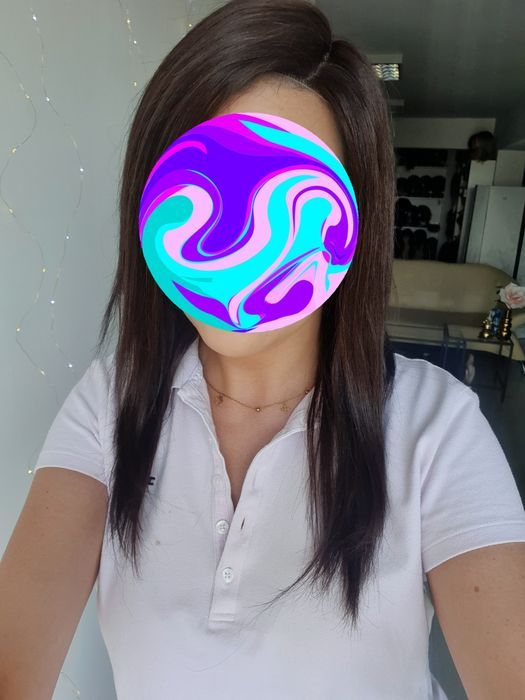 Peruka z włosów naturalnych ciemny brąz Agnieszka