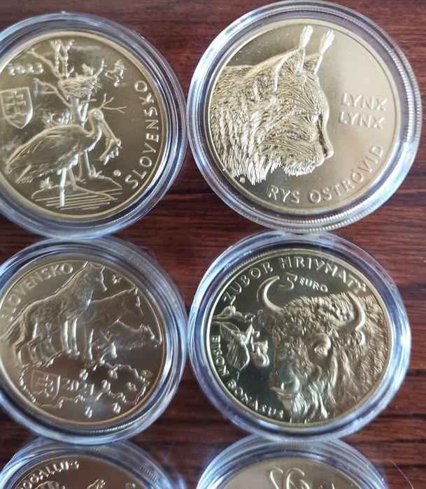 Moedas Eslováquia - coleção da Fauna